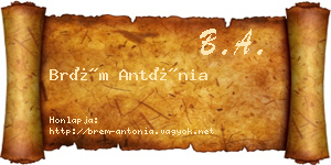 Brém Antónia névjegykártya